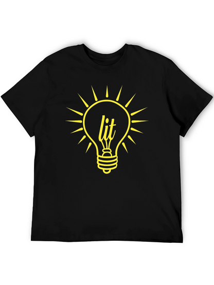 Lit Bulb Graphic T-Shirt - Trendy Black Tee