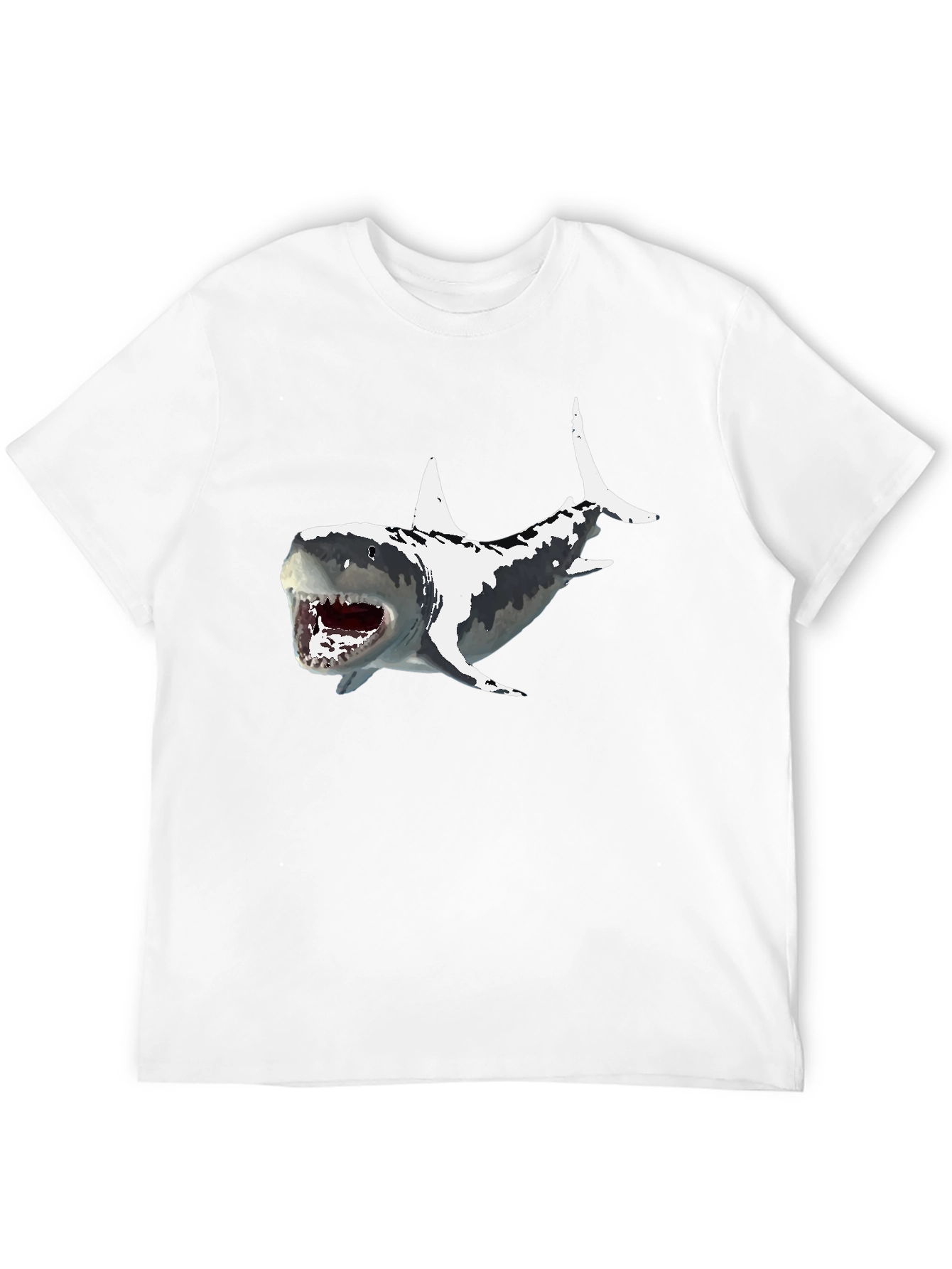 Shark Graphic Print Mens Black T-Shirt