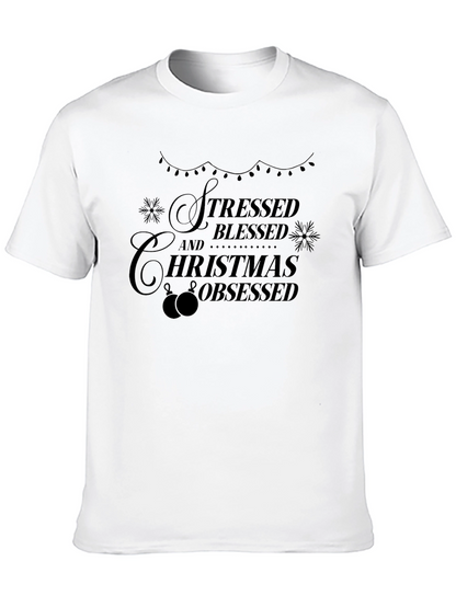Stressed Blessed Christmas Obsessed T-Shirt