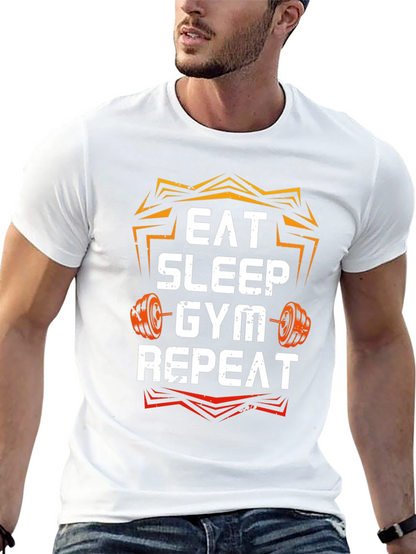Eat Sleep Gym Repeat Graphic T-Shirt