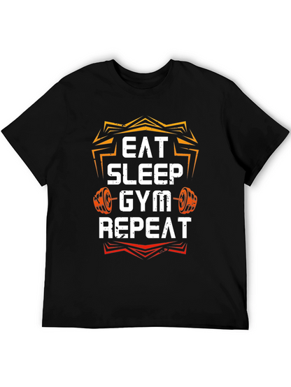 Eat Sleep Gym Repeat Graphic T-Shirt