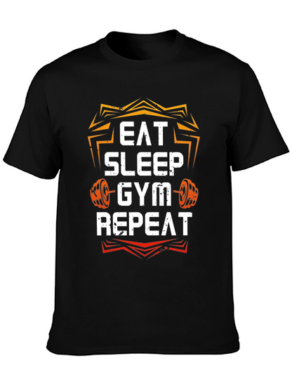 Eat Sleep Gym Repeat Graphic T-Shirt