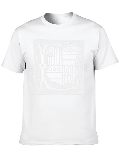 Black T-Shirt with Ornate Letter K Design