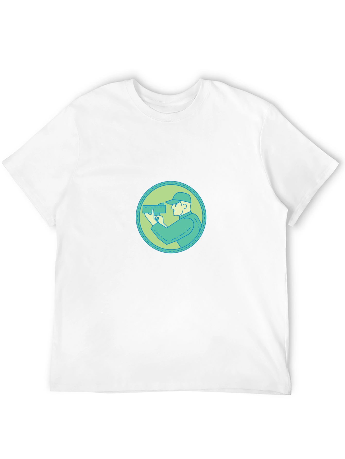 Graphic Tee - Cameraman Design Black Cotton