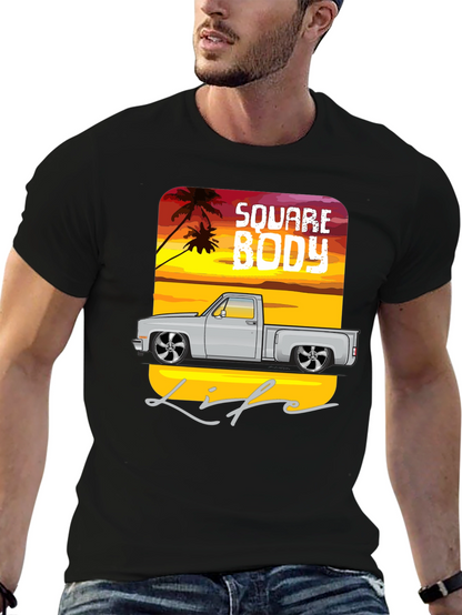 Square Body Life Black Graphic T-Shirt