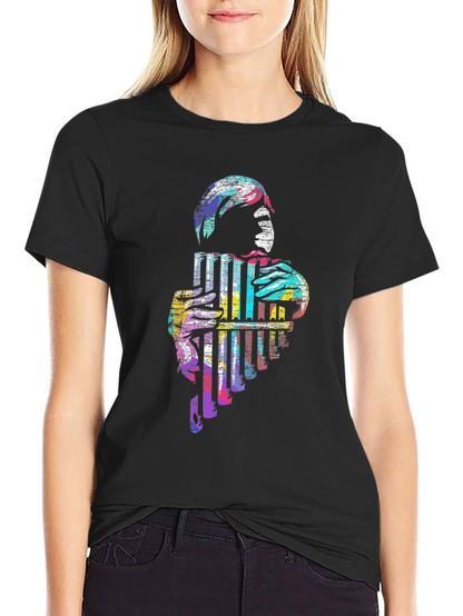 Abstract Pan Flute Graphic T-Shirt