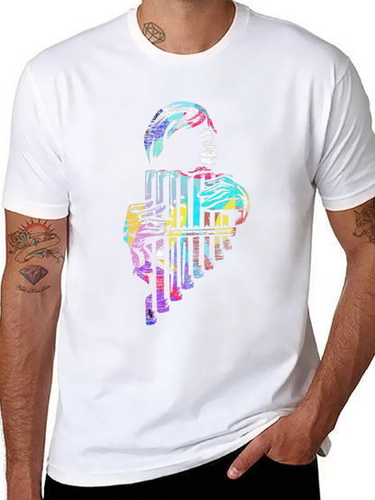 Abstract Pan Flute Graphic T-Shirt