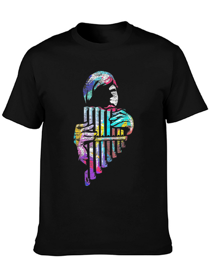 Abstract Pan Flute Graphic T-Shirt