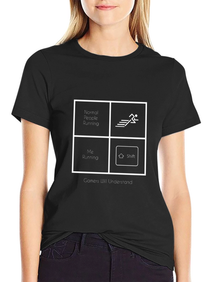 Gamer Running Black Graphic Tee
