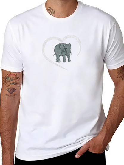 Elephant Heart Graphic Mens T-Shirt