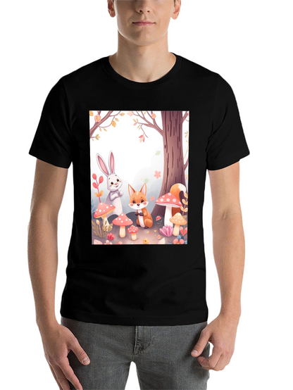 Cartoon Animals on Black Tee