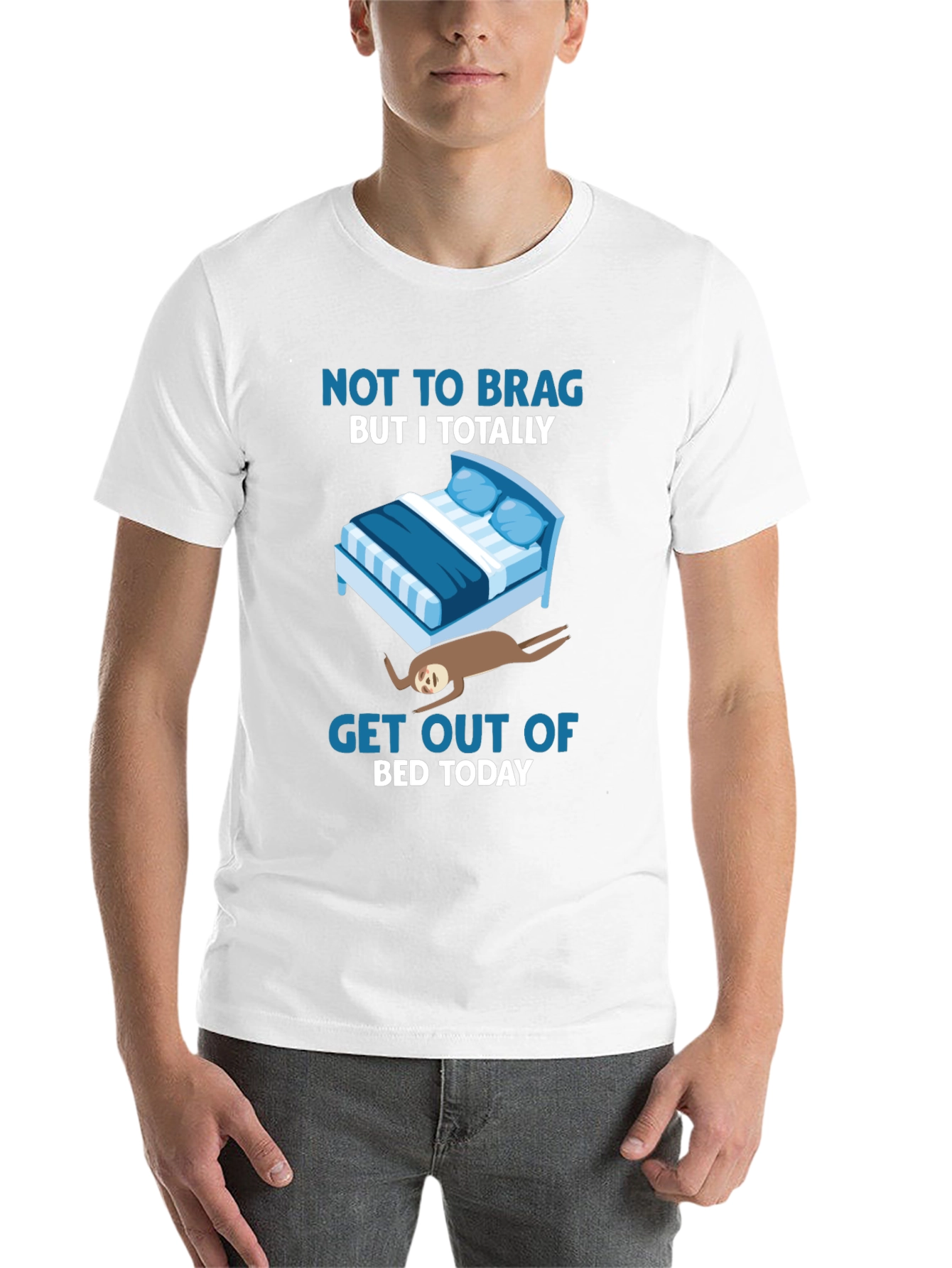 Funny Sloth Bed T-Shirt - Lazy Days Tee