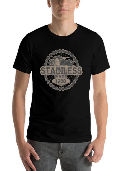 Stainless Since 1958 Motorcycle Graphic Black T-Shirt