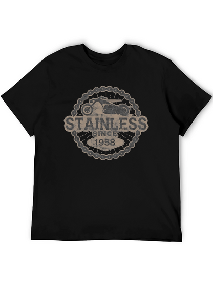 Stainless Since 1958 Motorcycle Graphic Black T-Shirt