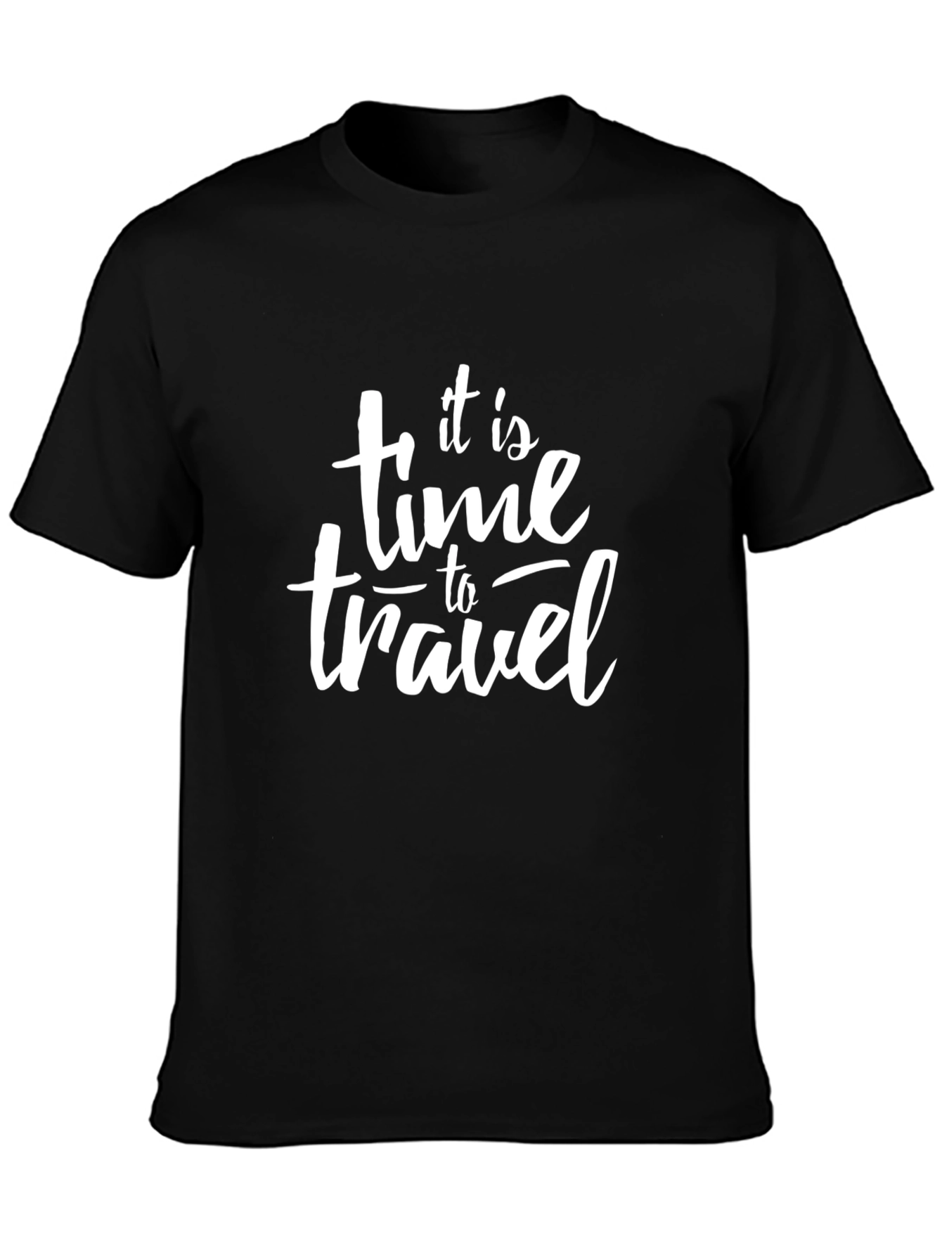 It is Time to Travel Black Graphic Tee