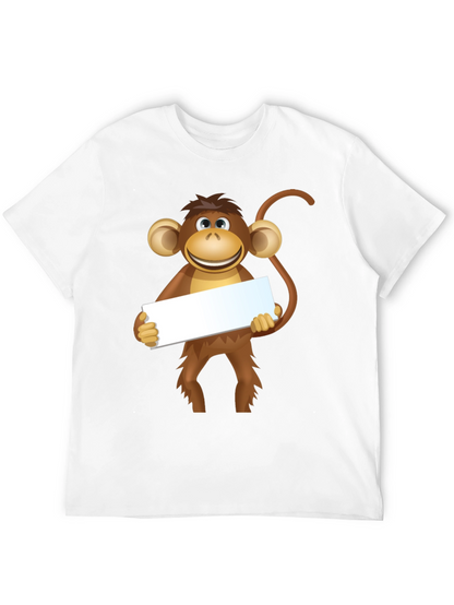 Monkey Graphic Tee - Black Cotton T-Shirt