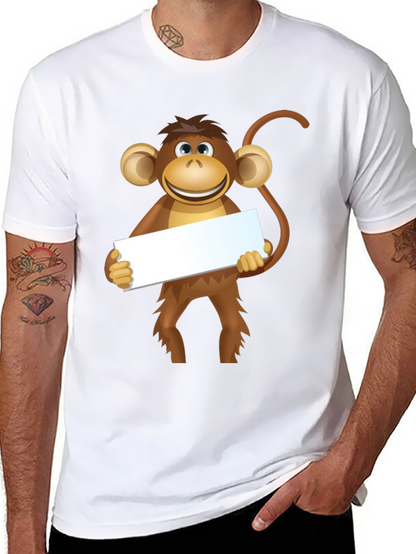 Monkey Graphic Tee - Black Cotton T-Shirt