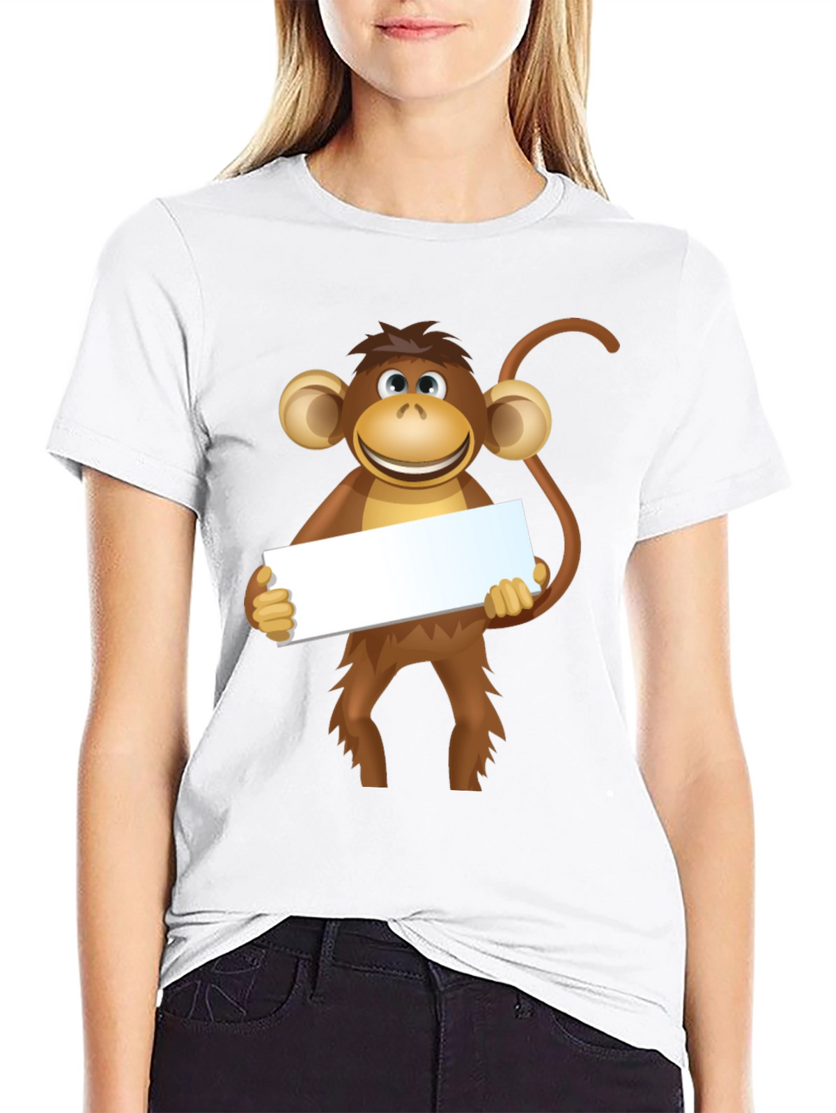 Monkey Graphic Tee - Black Cotton T-Shirt