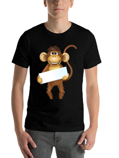 Monkey Graphic Tee - Black Cotton T-Shirt