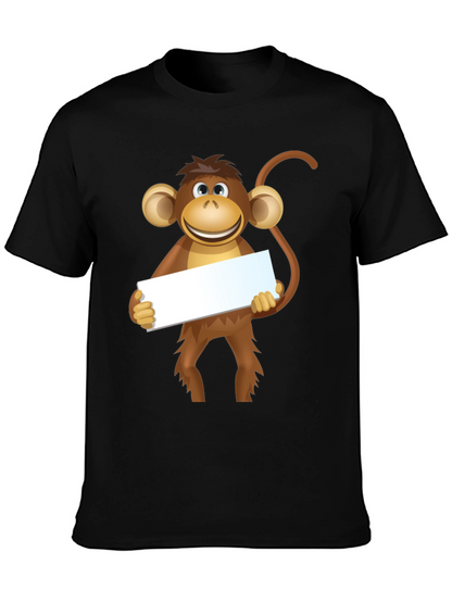 Monkey Graphic Tee - Black Cotton T-Shirt