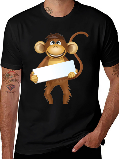 Monkey Graphic Tee - Black Cotton T-Shirt