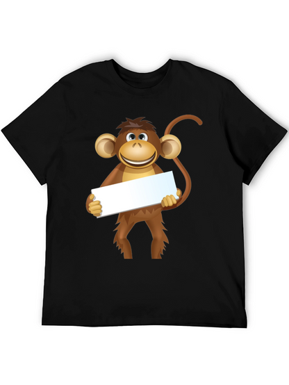Monkey Graphic Tee - Black Cotton T-Shirt