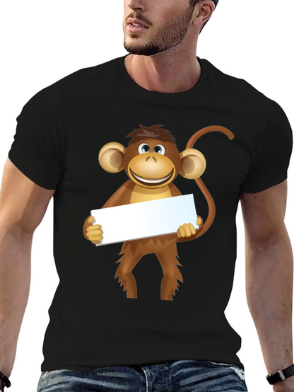 Monkey Graphic Tee - Black Cotton T-Shirt
