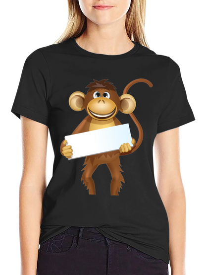 Monkey Graphic Tee - Black Cotton T-Shirt