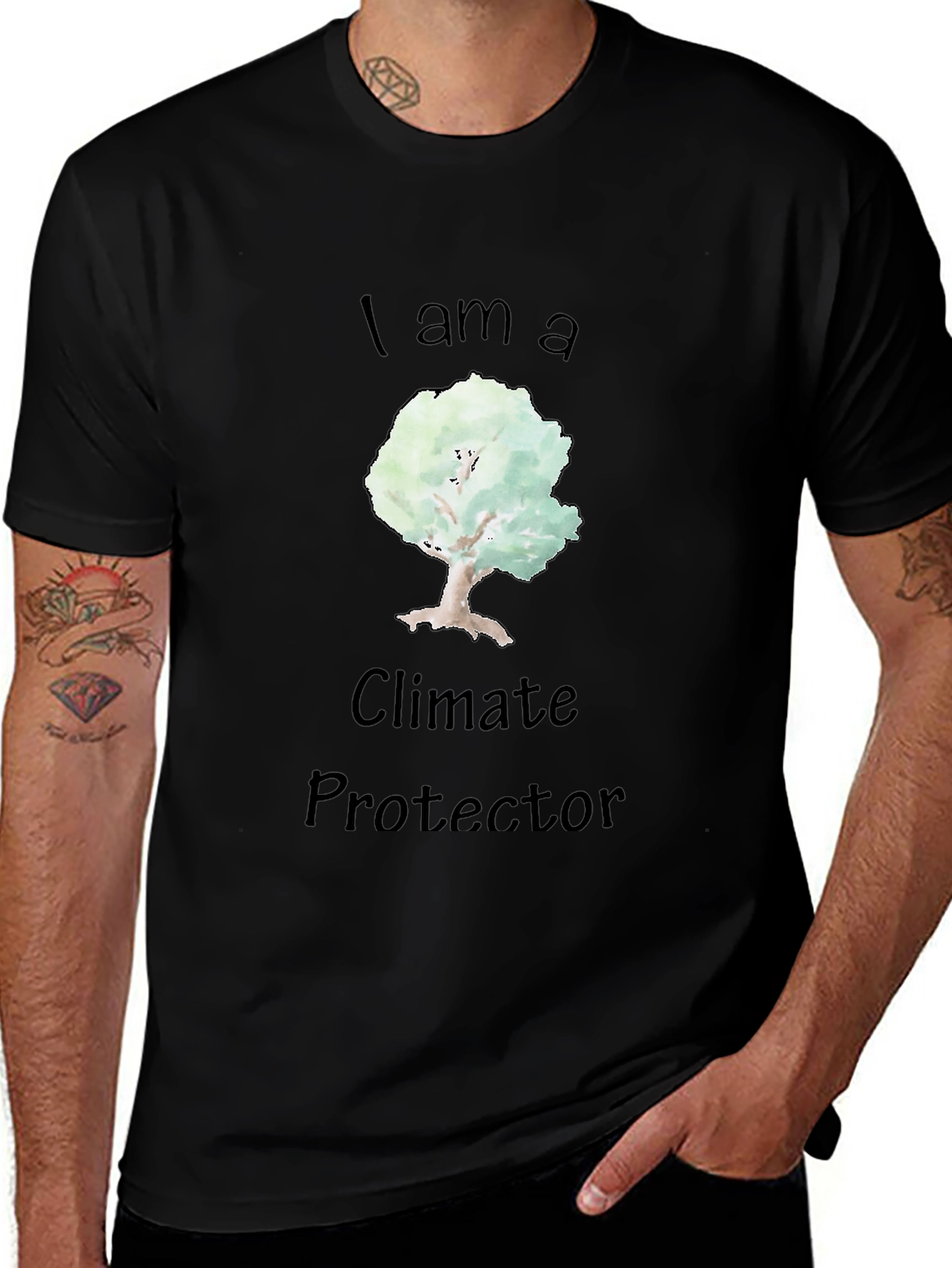 Climate Protector Tree Graphic Black T-Shirt
