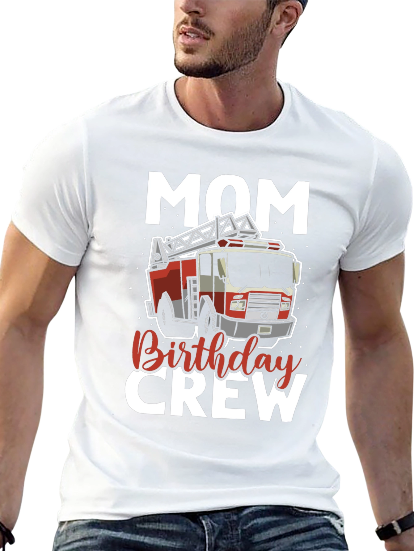 Mom Birthday Crew Firetruck T-Shirt