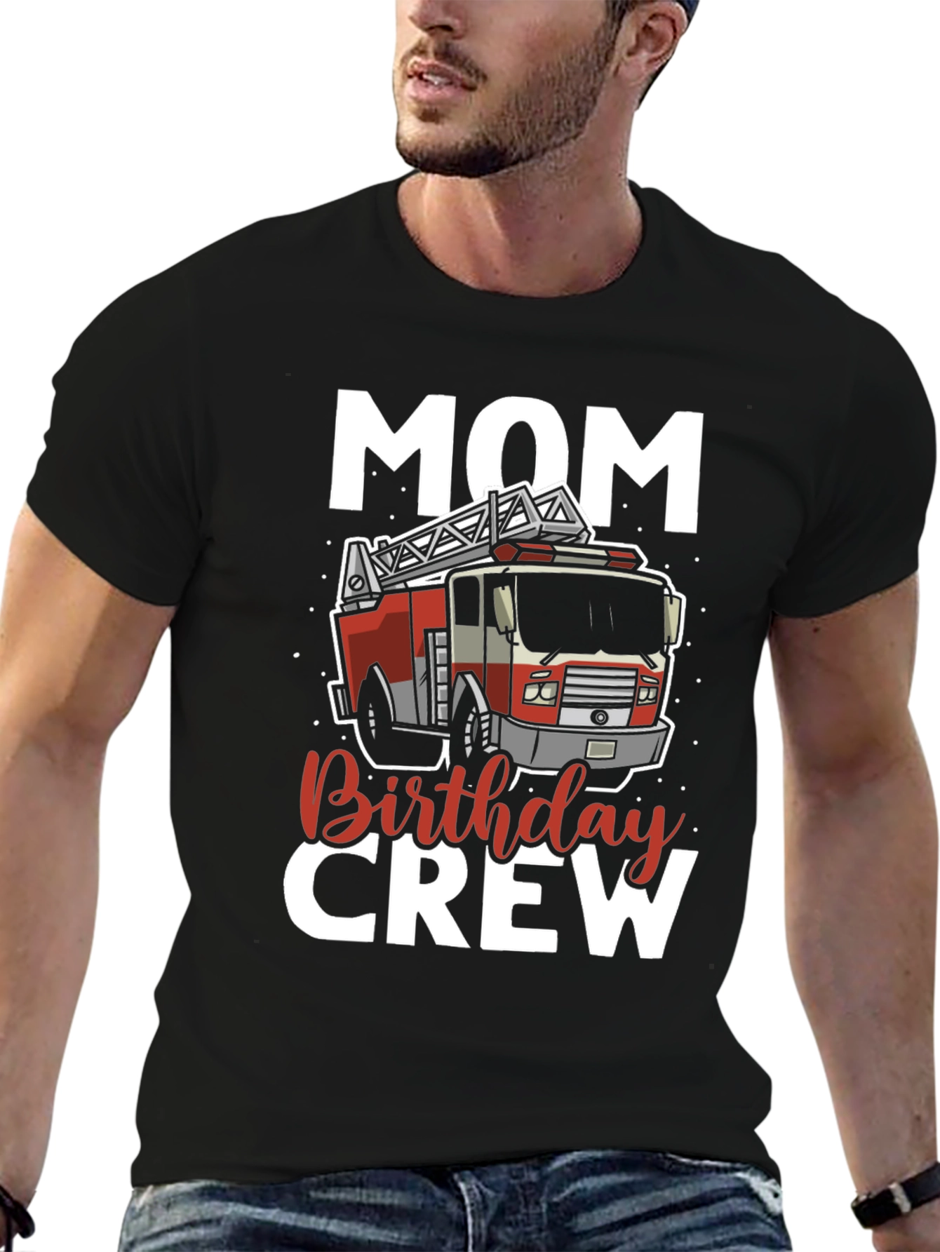 Mom Birthday Crew Firetruck T-Shirt