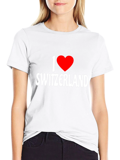 I Love Switzerland Graphic Black T-Shirt