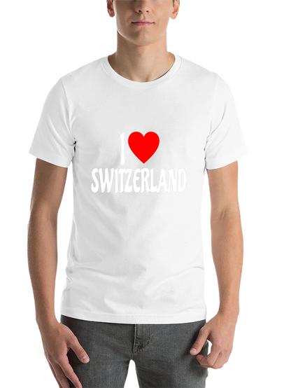 I Love Switzerland Graphic Black T-Shirt