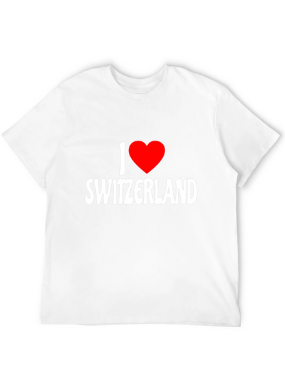 I Love Switzerland Graphic Black T-Shirt