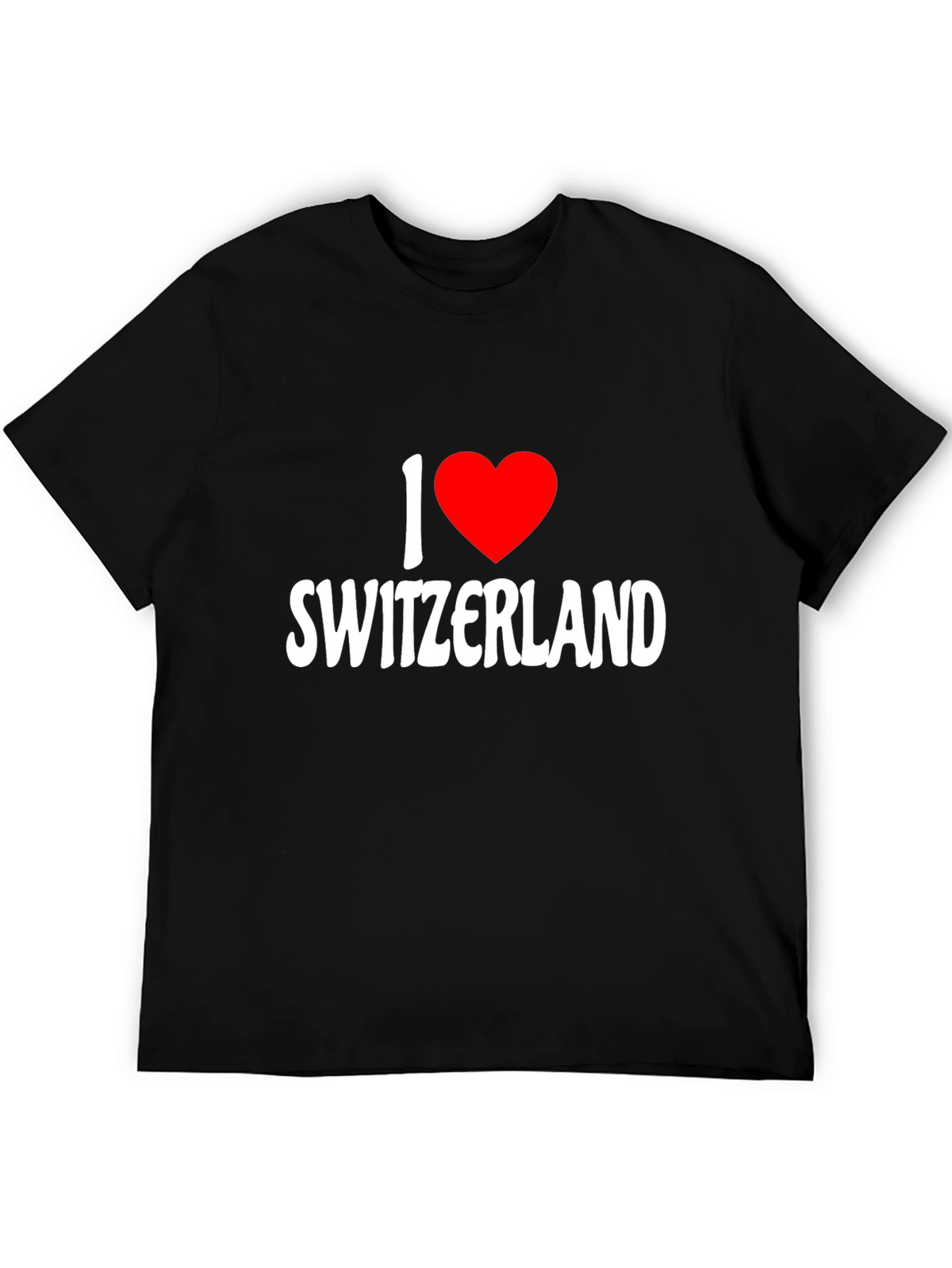 I Love Switzerland Graphic Black T-Shirt