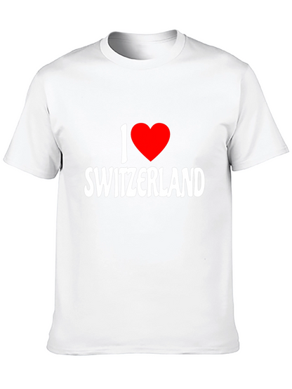 I Love Switzerland Graphic Black T-Shirt