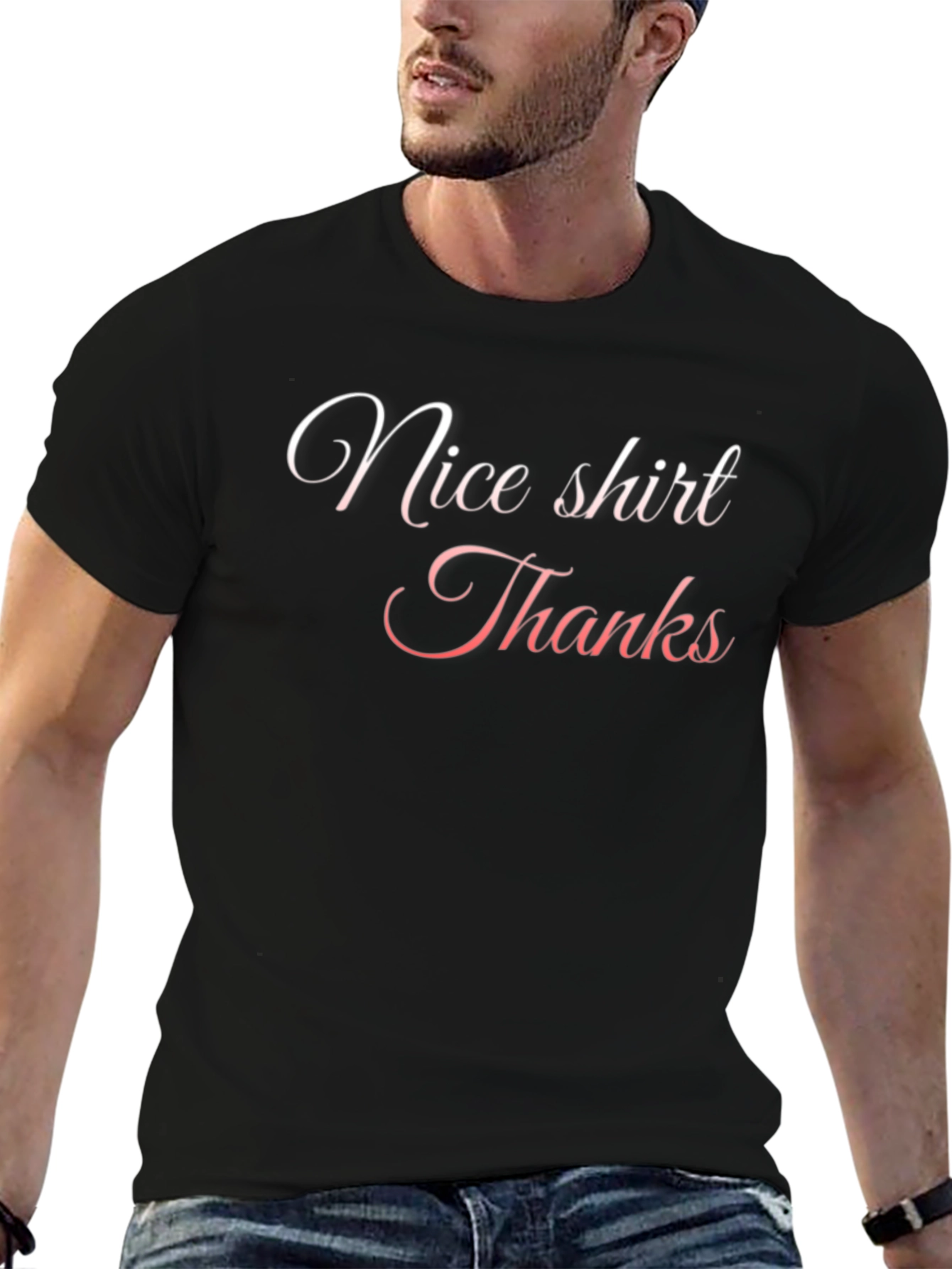 Nice Shirt Thanks - Mens Black T-Shirt