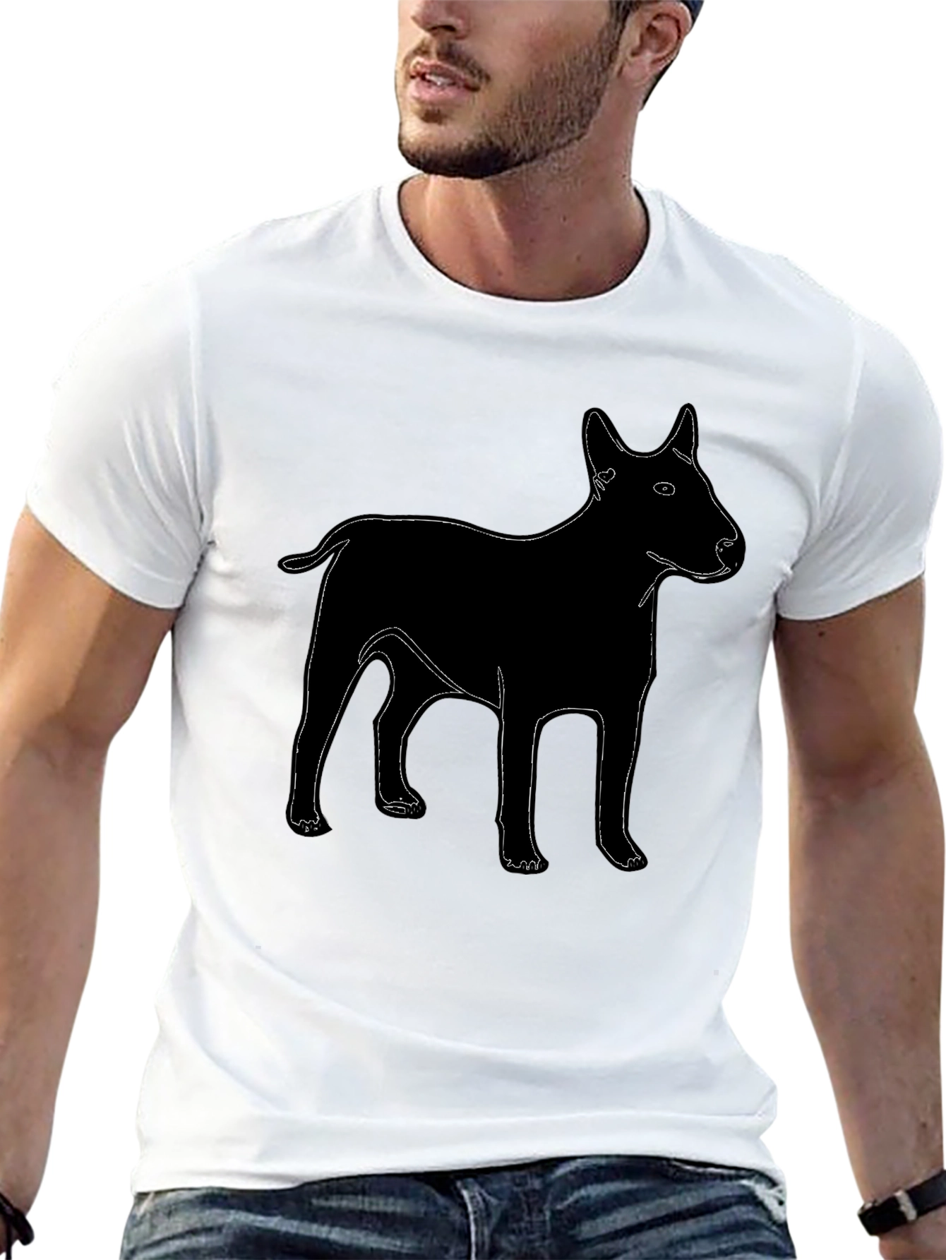 Dog Graphic T-Shirt - Black