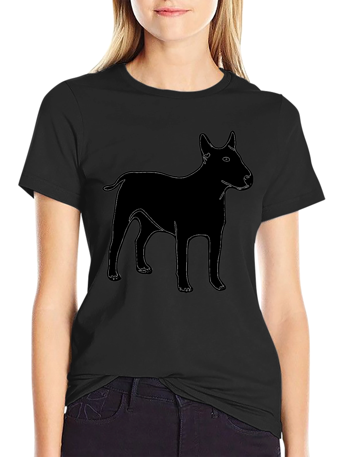 Dog Graphic T-Shirt - Black