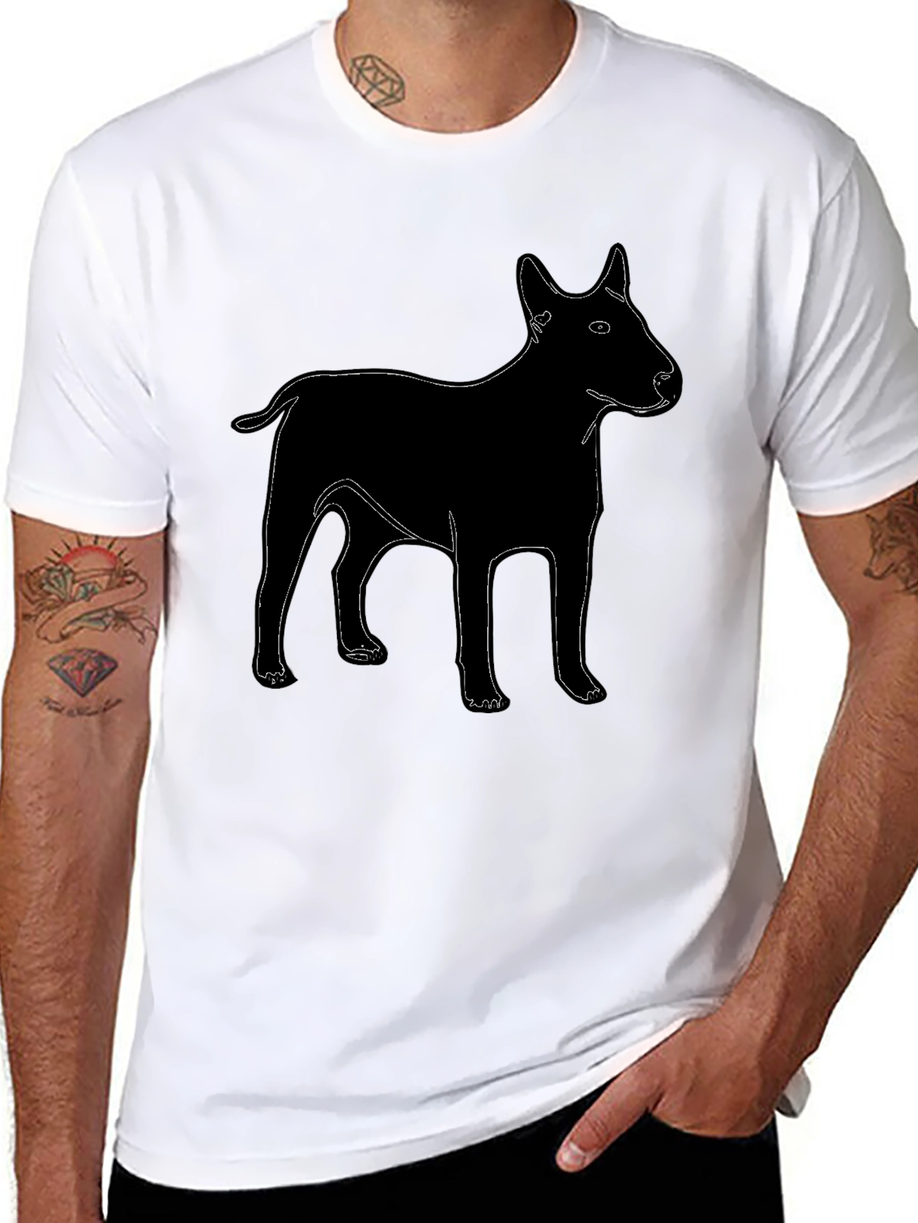 Dog Graphic T-Shirt - Black