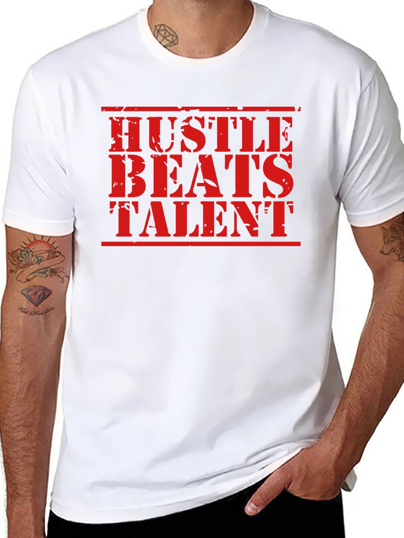 Hustle Beats Talent Graphic T-Shirt
