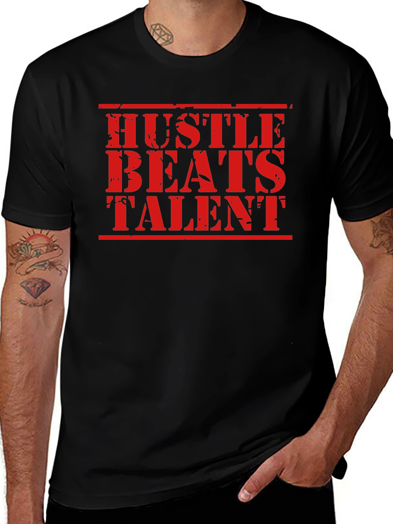 Hustle Beats Talent Graphic T-Shirt