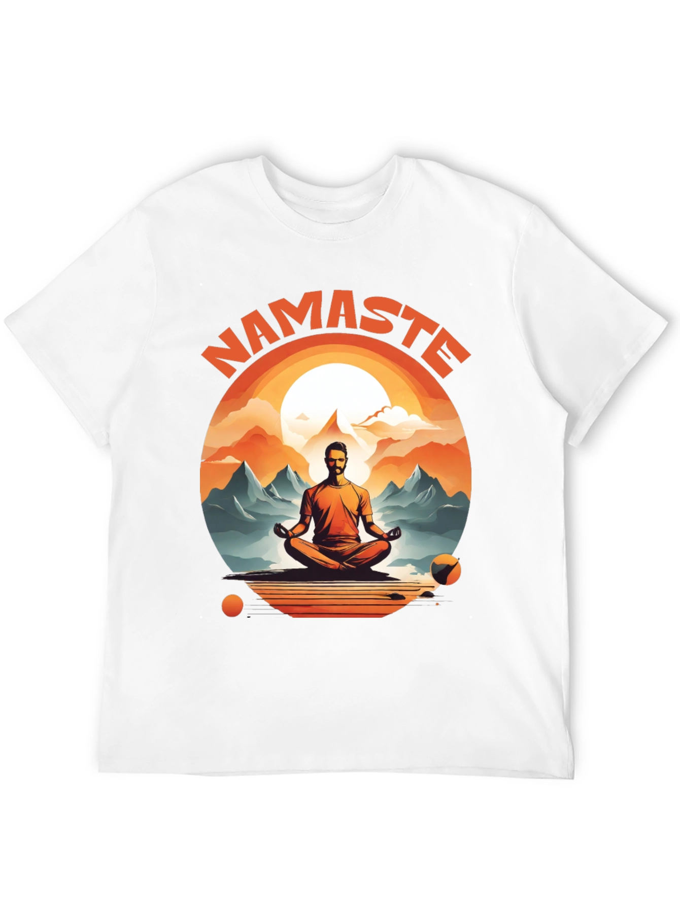 Namaste Yoga T-Shirt - Meditating Man Design