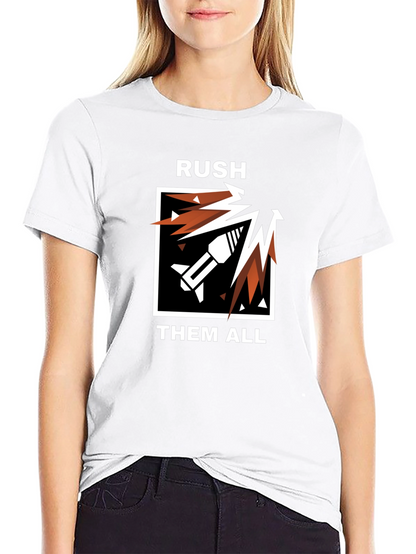 RUSH THEM ALL Black Graphic Tee - Gaming Apparel