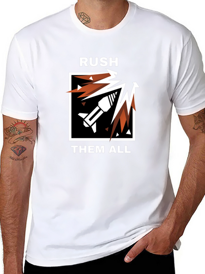 RUSH THEM ALL Black Graphic Tee - Gaming Apparel