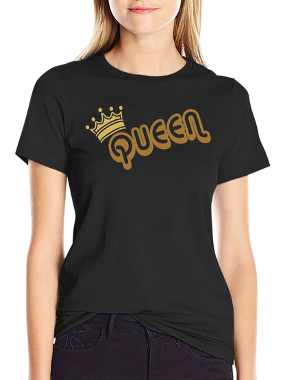 Queen Graphic Tee - Gold Print on Black