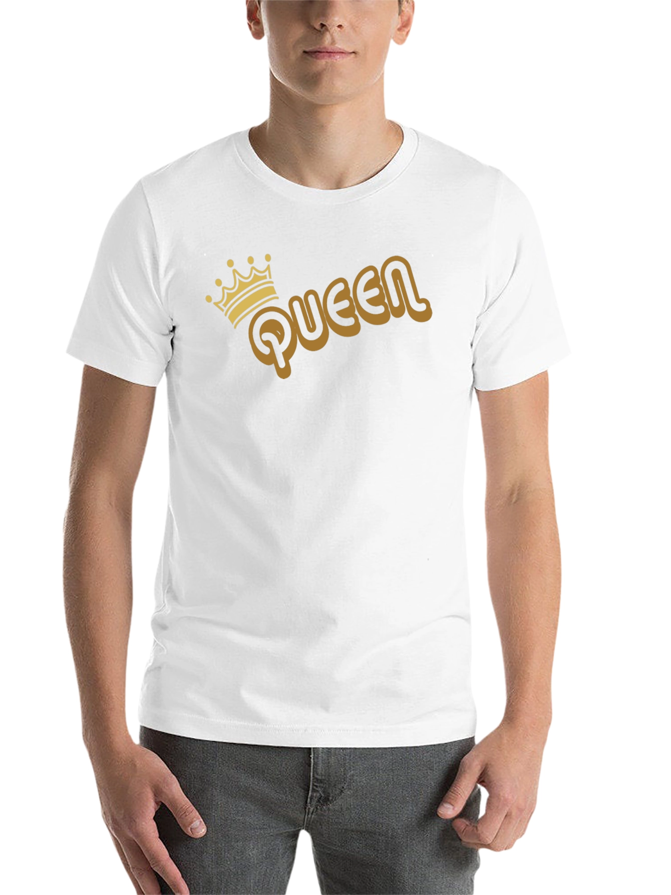Queen Graphic Tee - Gold Print on Black