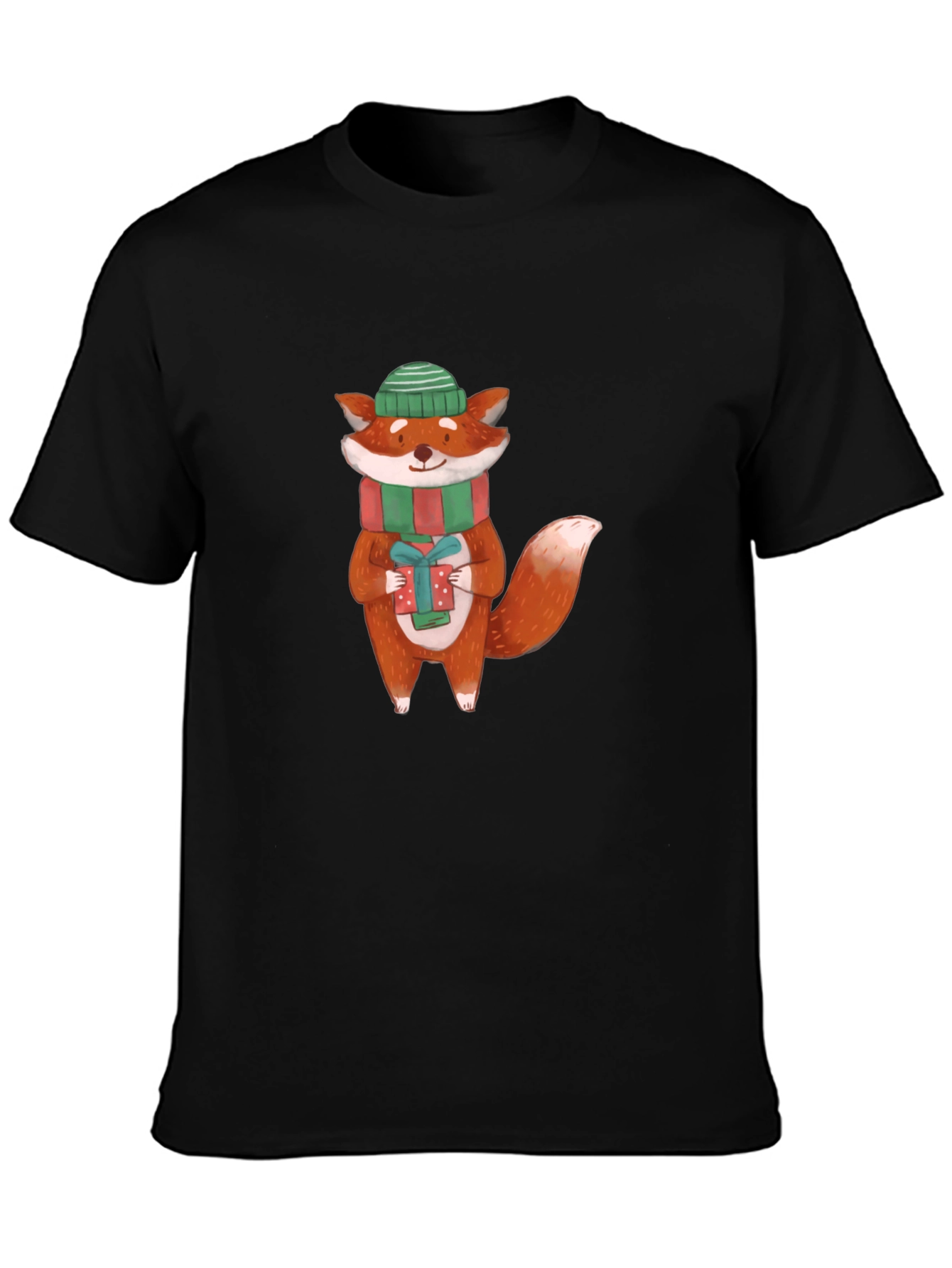 Festive Fox Graphic Tee - Holiday Cheer