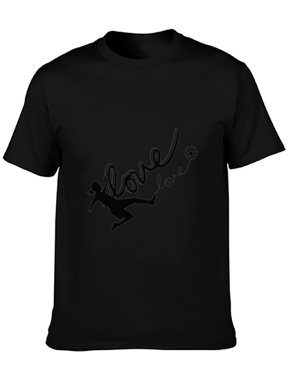 Love Soccer Black T-Shirt for Women