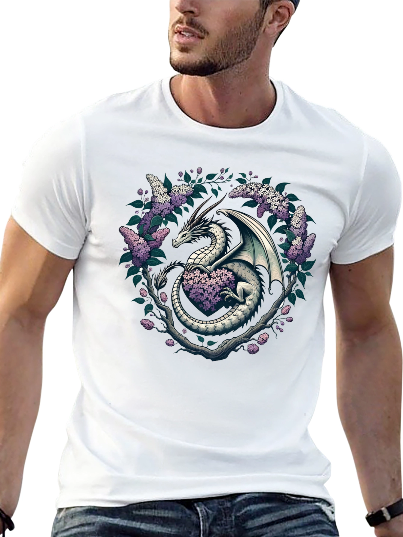 Dragon and Lilac Graphic Tee